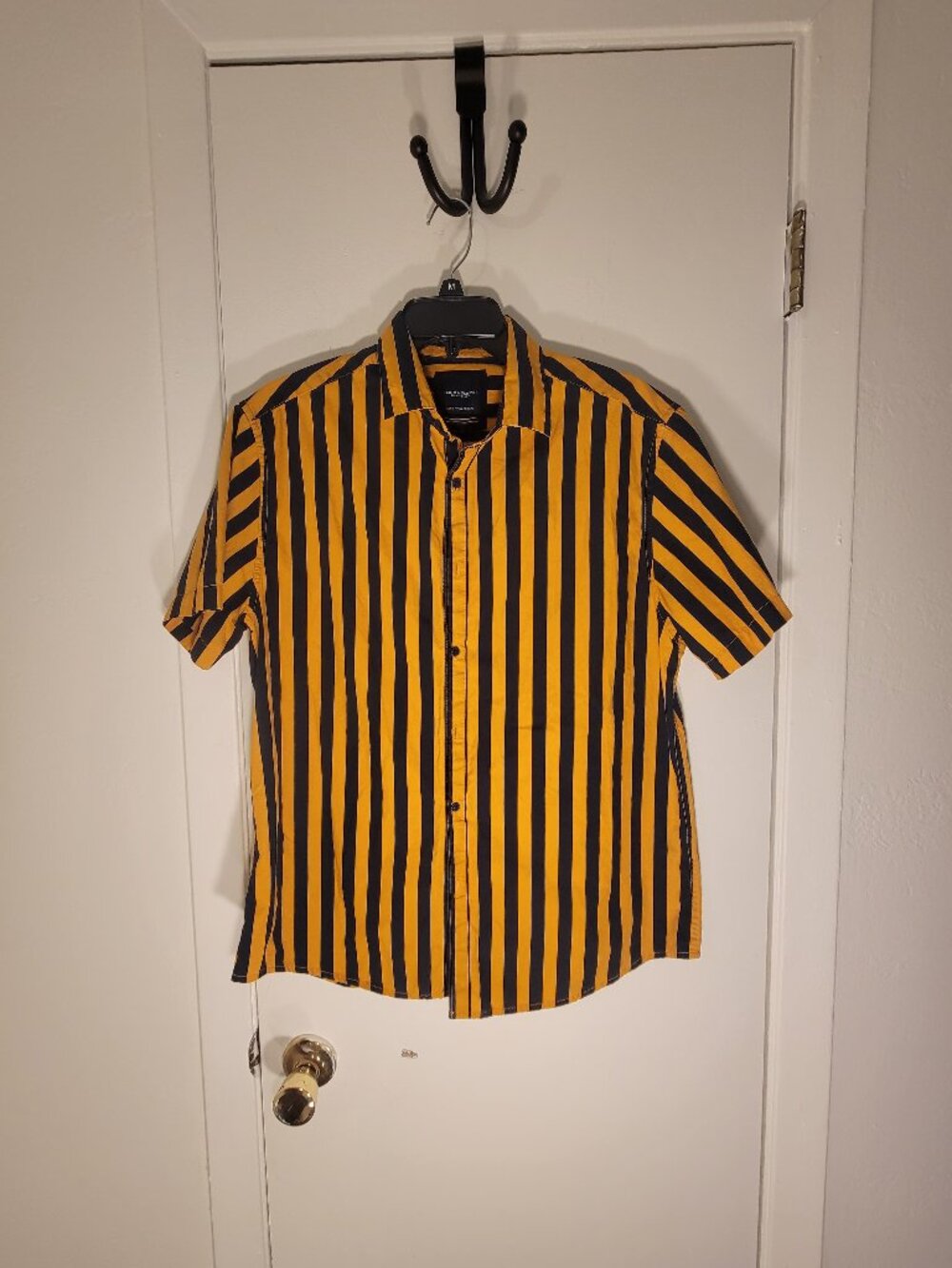 Retro Navy & Yellow Button Down - Denied and Flower